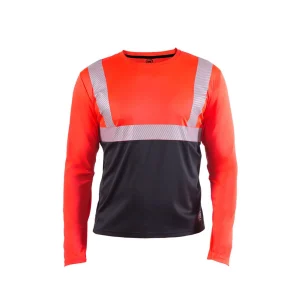 POLERA REFLECTIVA HW ROJO FLUOR MANGA LARGA